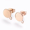 Ion Plating(IP) 304 Stainless Steel Stud Earring Findings STAS-G178-02RG-8mm-1