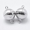 Rhodium Plated 925 Sterling Silver Magnetic Clasps X-STER-F037-098P-8mm-2