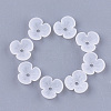 3-Petal Transparent Acrylic Bead Caps X-FACR-T001-01-1