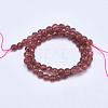 Natural Strawberry Quartz Bead Strands G-P213-09-6mm-3