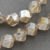 Electroplate Glass Beads Strands X-EGLA-R031-4mm-02-1