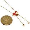 PVD Vacuum Plating 304 Stainless Steel Enamel Heart Pendant Necklaces NJEW-C063-04G-01-5