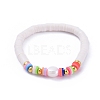 Handmade Polymer Clay Heishi Beads Stretch Bracelets BJEW-JB05089-2