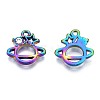 Rack Plating Rainbow Color Alloy Charms PALLOY-S180-087A-3