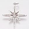 Brass Micro Pave Cubic Zirconia Pendants ZIRC-E145-52-3