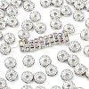 Brass Grade A Rhinestone Spacer Beads RB-A004-4-1
