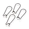 304 Stainless Steel Hoop Earrings Findings Kidney Ear Wires Ion Plating(IP) STAS-L216-22B-B-1