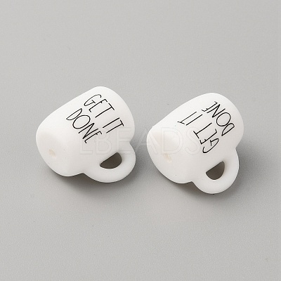 Cup with Word Get it Done Silicone Beads SIL-WH0006-18C-1