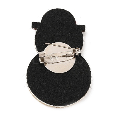 Christmas Theme PU Leather Brooch JEWB-C004-01D-1