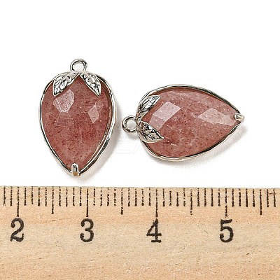Natural Strawberry Quartz Faceted Pendants X-G-M431-06P-06-1