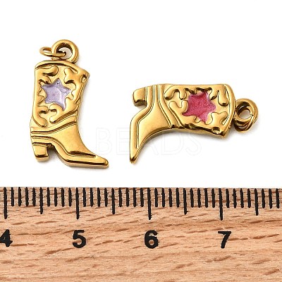 304 Stainless Steel Enamel Pendants STAS-B097-26G-06-1