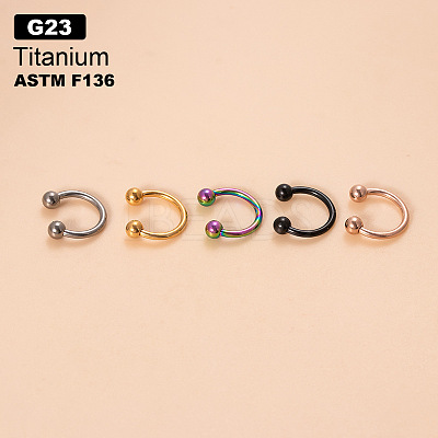 G23 Titanium Circular/Horseshoe Barbell Nose Rings WGFD71D-23-1