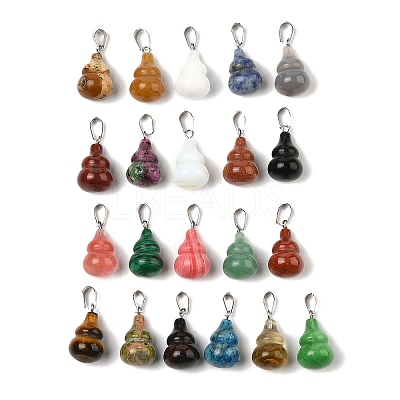 Natural & Synthetic Mixed Gemstone Pendants G-B127-03P-1