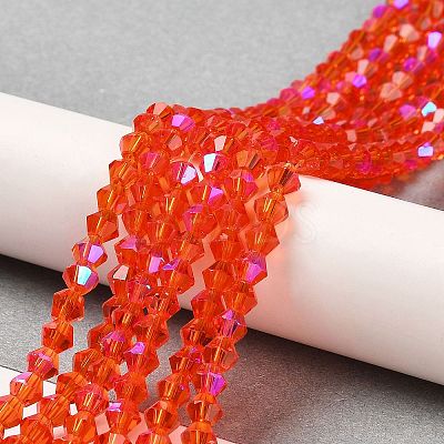 Transparent Electroplate Glass Beads Strands EGLA-A039-T3mm-L14-1