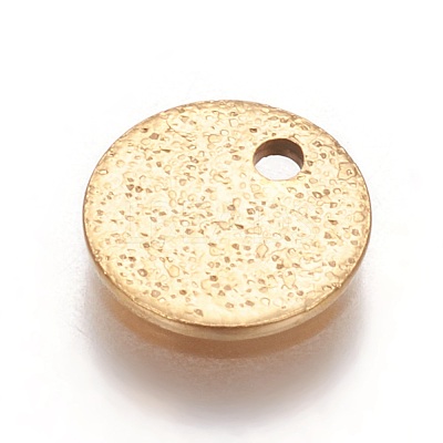 Ion Plating(IP) 304 Stainless Steel Textured Pendants STAS-I098-01-8mm-G-1