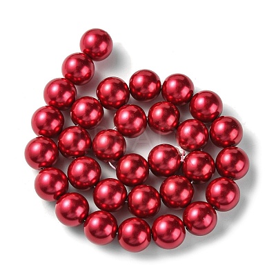 Eco-Friendly Glass Pearl Beads Strands X-HY-A008-14mm-RB084-1