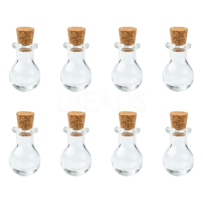 8Pcs Mini High Borosilicate Glass Bottle Bead Containers BOTT-FS0001-01-1