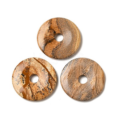 Natural Picture Jasper Pendants G-P532-01A-27-1