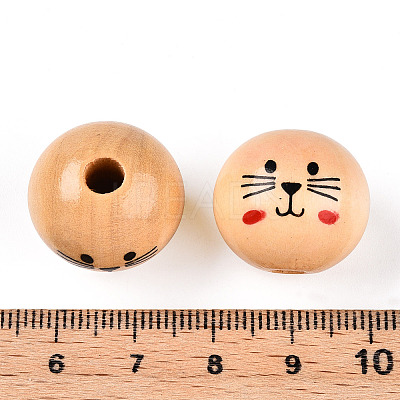 Natural Wood European Beads WOOD-S055-16A-1