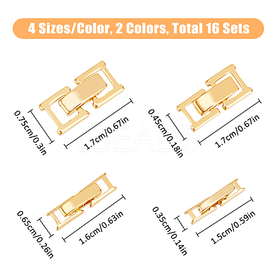 16Pcs 4 Styles 2 Colors Eco-Friendly Brass Watch Band Clasps KK-FH0007-35-1