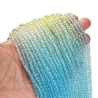 Transparent Painted Glass Beads Strands DGLA-A034-T4mm-A13-1
