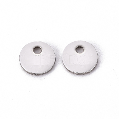 Non-Tarnish 201 Stainless Steel Stamping Blank Tag Pendants STAS-T058-6mm-P-1