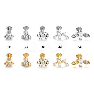 G23 Titanium Micro Pave Clear Cubic Zirconia Labrets WG4B733-09-1