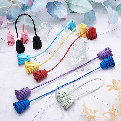 12Pcs 12 Color Double-end Velvet Tassels Pendant DIY-GN0001-10-1