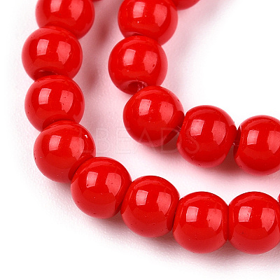 Opaque Solid Color Glass Beads Strands GLAA-T032-P10mm-04-1