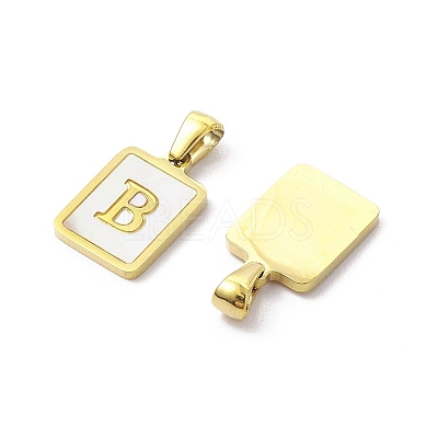 Ion Plating(IP) 304 Stainless Steel Pave Shell Pendants STAS-G327-01G-B-1