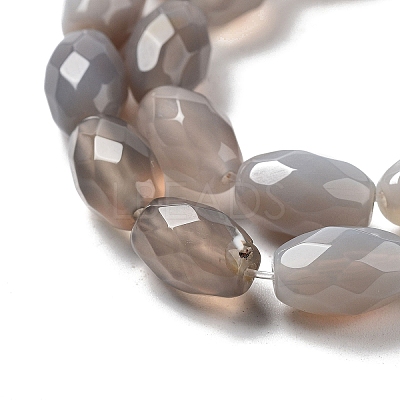 Natural Grey Agate Beads Strands G-P520-C11-01-1