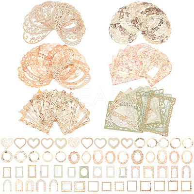 12Sets 6 Styles Lace Frame Scrapbook Paper Pad DIY-CP0008-90-1
