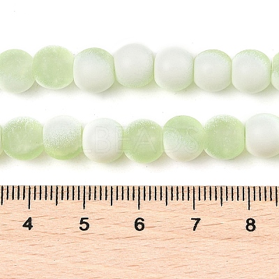 Frosted Crackle Glass Beads Strands GLAA-U001-6mm-M09-1