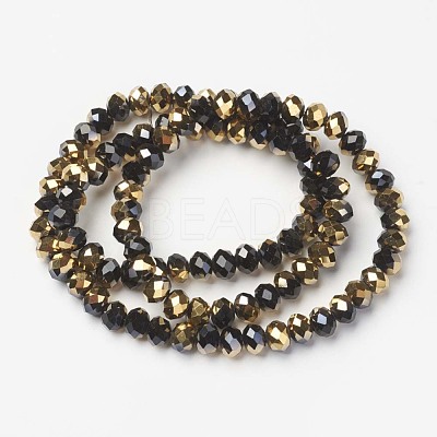 Electroplate Opaque Glass Beads Strands EGLA-A034-P1mm-O01-1