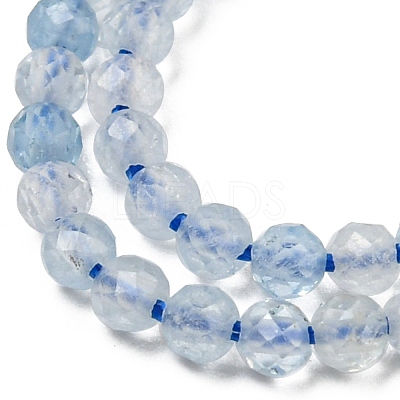 Grade A Natural Aquamarine Beads Strands X-G-E411-19F-2mm-1