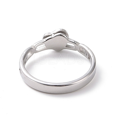 Crystal Rhinestone Heart with Word Love Finger Ring RJEW-D120-06B-P-1