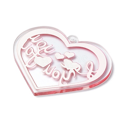 Valentine's Day Transparent Acrylic Pendant LS-OACR-A025-02G-1