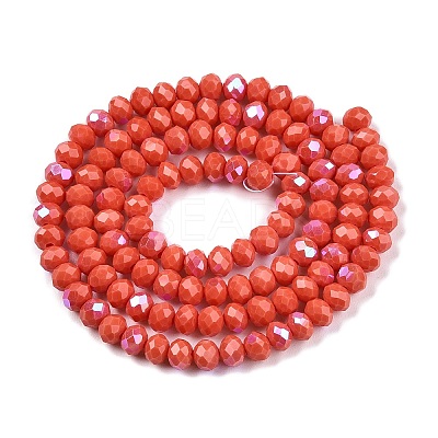 Electroplate Opaque Solid Color Glass Beads Strands EGLA-A044-P4mm-L21-1