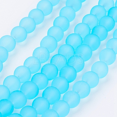 Baking Paint Transparent Glass Bead Strands GLAA-S031-8mm-21-1