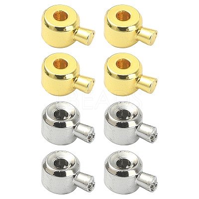 8Pcs 2 Colors Brass Crimp Beads KK-YW0001-18-1