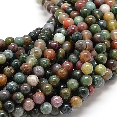 Natural Indian Agate Bead Strands G-P075-40-10mm-1