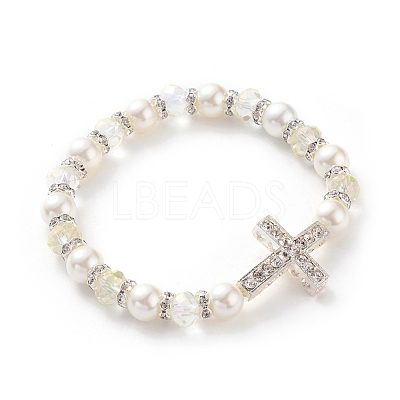 Electroplate Glass Beads Stretch Bracelets BJEW-JB04830-01-1