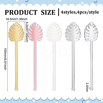 16Pcs 4 Style Acrylic Stirring Rods AJEW-FG0003-17-1