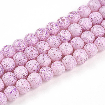 Transparent Baking Paint Glass Beads Strands DGLA-N009-8mm-02-1