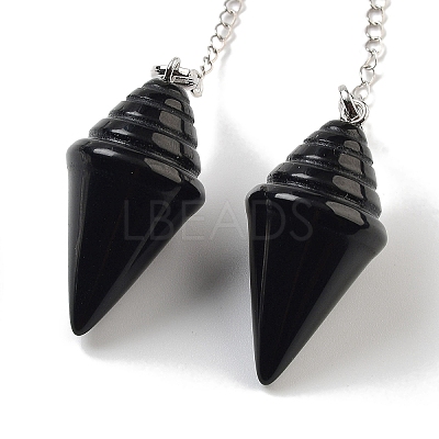 Natural Obsidian Pointed Dowsing Pendulums G-K338-13P-04-1