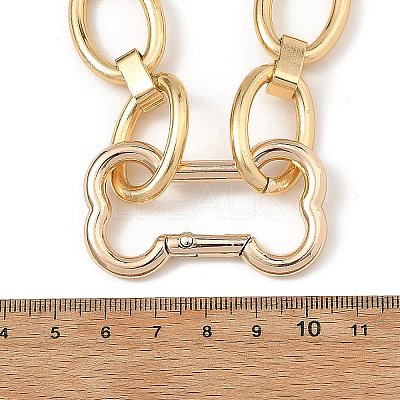 Aluminum Oval Link Chain Necklaces with Dog Bone Shaped Zinc Alloy Rock Climbing Carabiners NJEW-JN06413-1