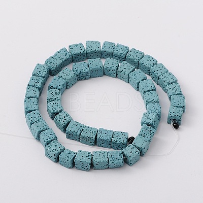 Synthetic Lava Rock Bead Strands G-N0104-8mm-14-1