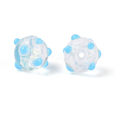 Handmade Foil Lampwork Beads Strands FOIL-T008-02D-1