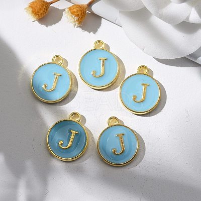 Golden Plated Alloy Enamel Charms X-ENAM-S118-04J-1
