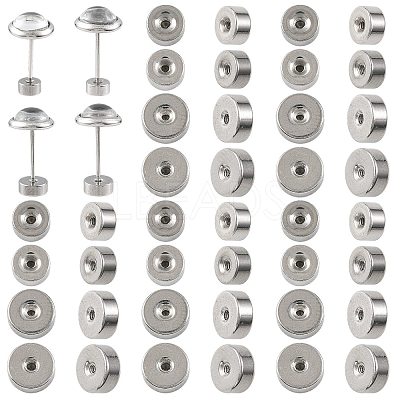 40Pcs 4 Styles 304 Stainless Steel Ear Nuts STAS-FS0002-23-1